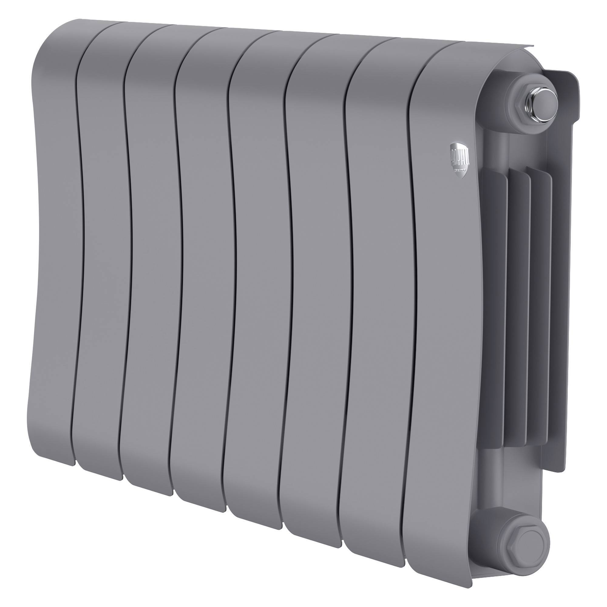 Радиатор биметаллический Royal Thermo Infinity 300 Silver Satin 8 секций боковое подключение НС-1683697