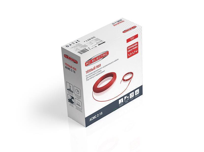 Кабель нагревательный двужильный AC Electric ACMC 2-18-1700 (комплект теплого пола) 1700 Вт 1221174