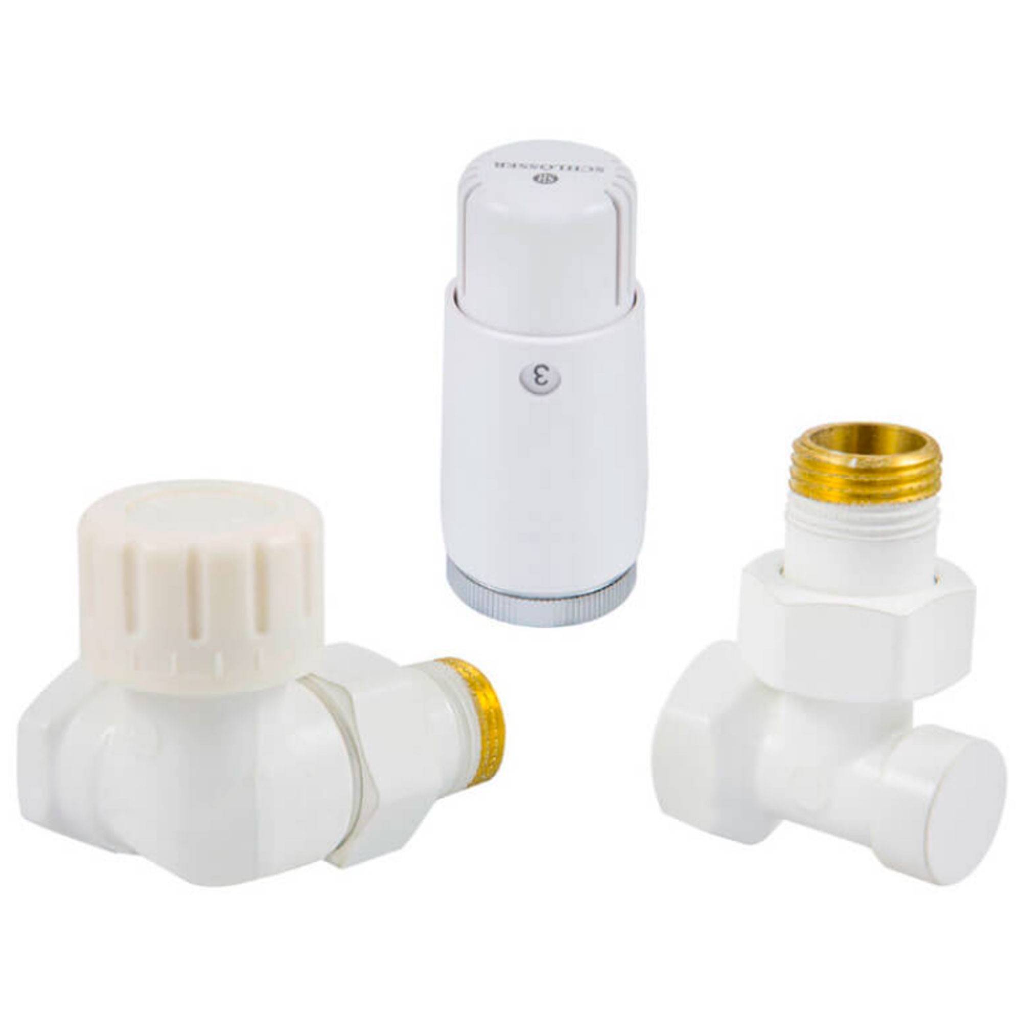 Комплект термостатический трехосевой Schlosser Standard Mini 1/2 правый белый 602200064