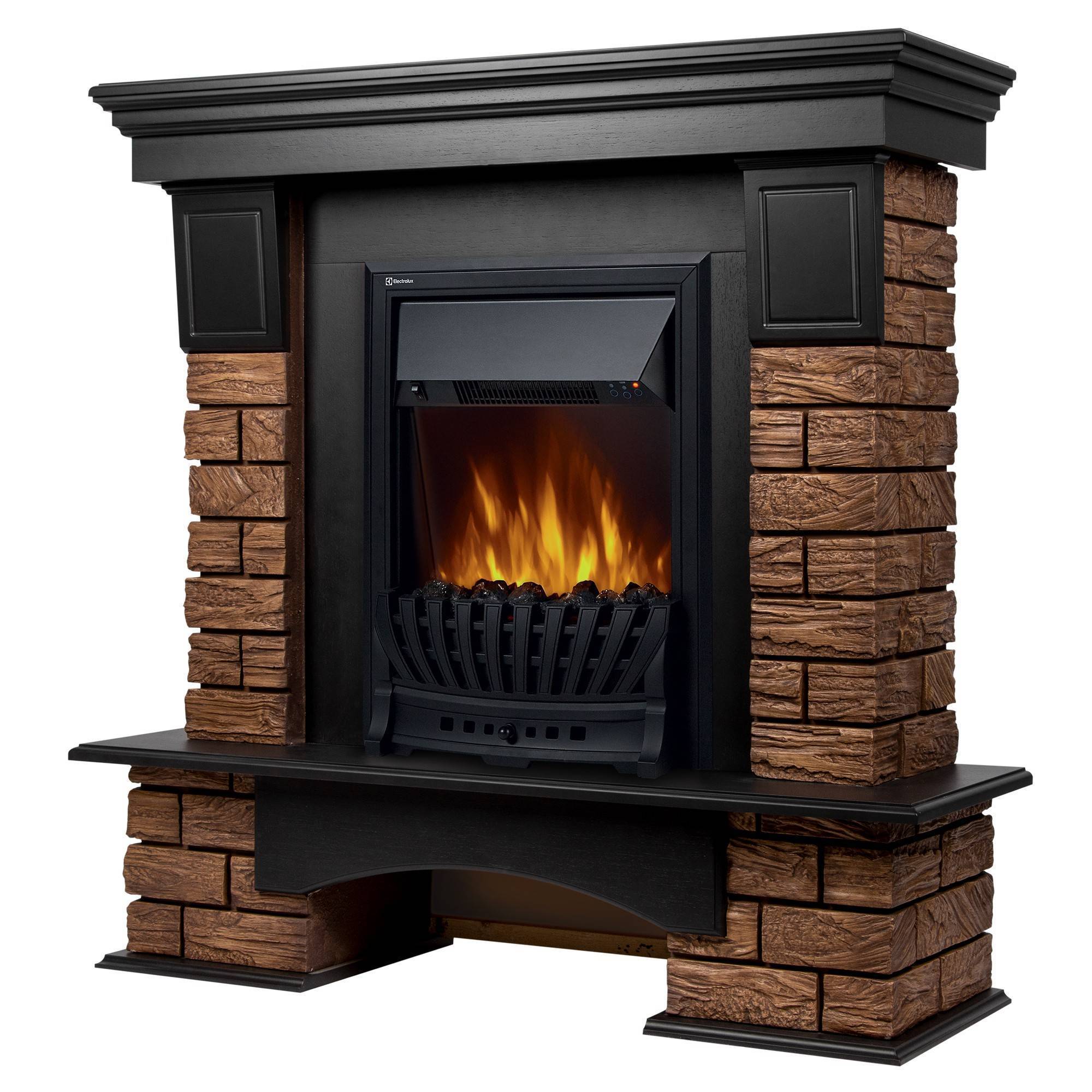 Портал для электрокамина Firelight Forte Wood Classic темный камень шпон венге НС-1535896