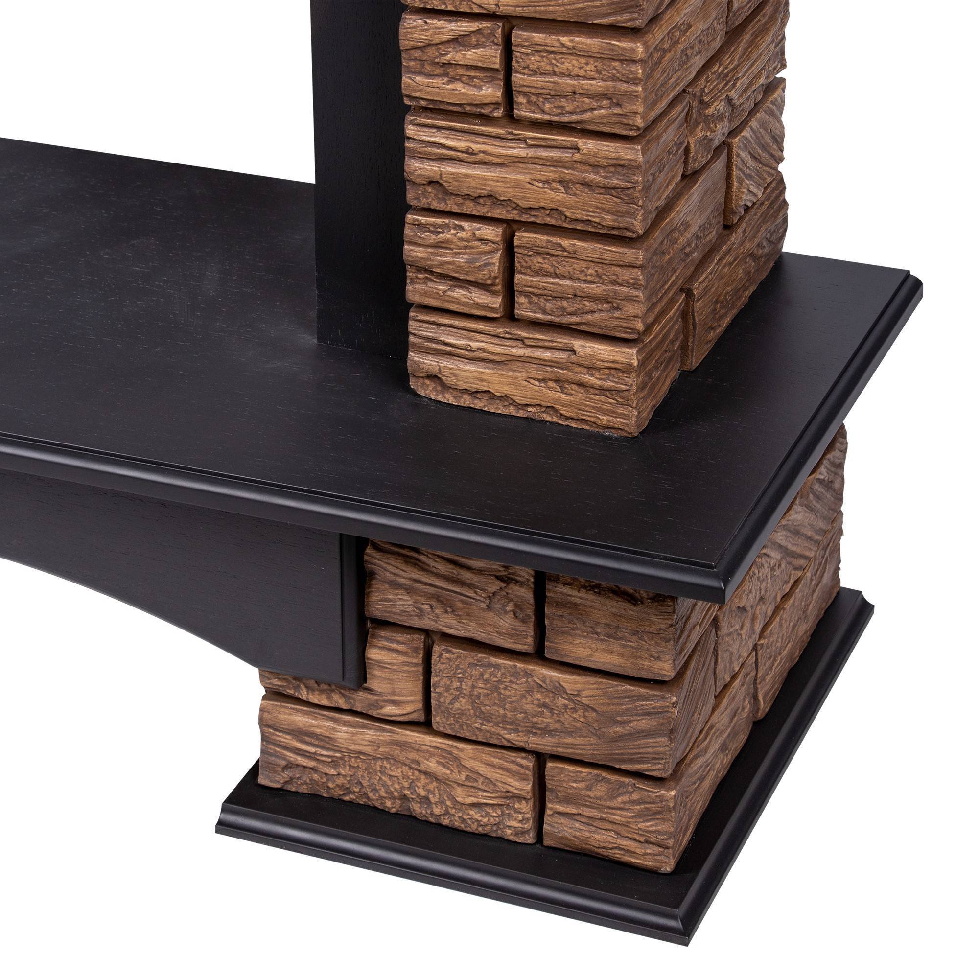 Портал для электрокамина Firelight Forte Wood Classic темный камень шпон венге НС-1535896