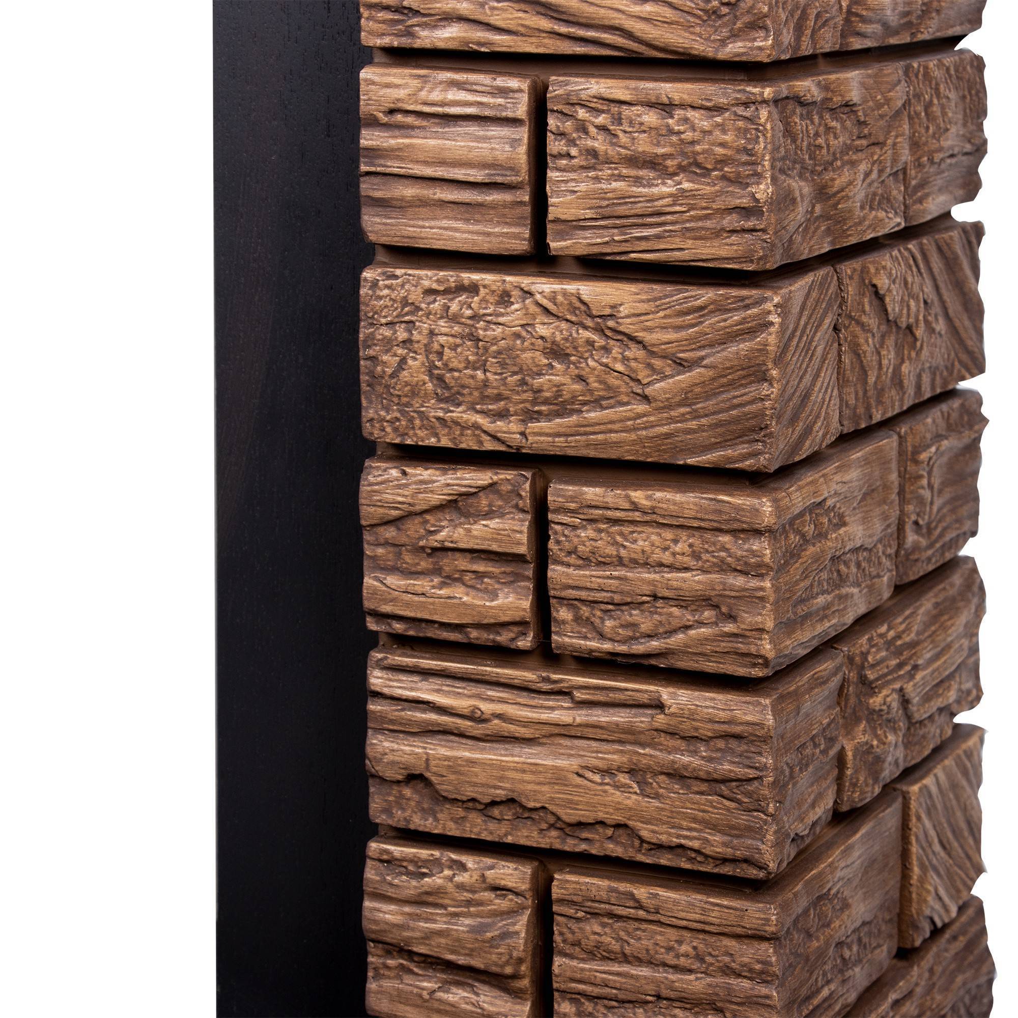 Портал для электрокамина Firelight Forte Wood Classic темный камень шпон венге НС-1535896