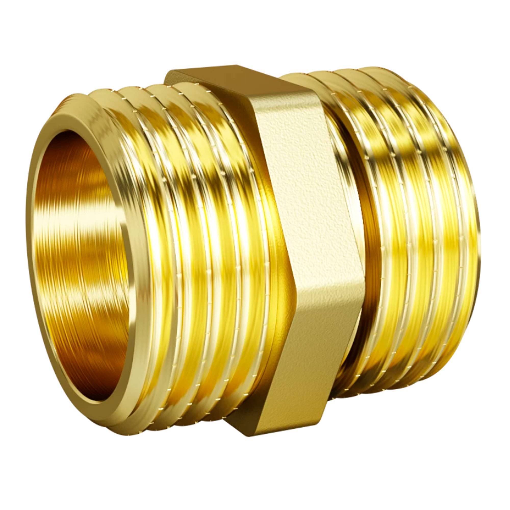 Ниппель прямой LD Pride DN15 1/2 дюйма НР-НР латунь LD.P.N.15.L