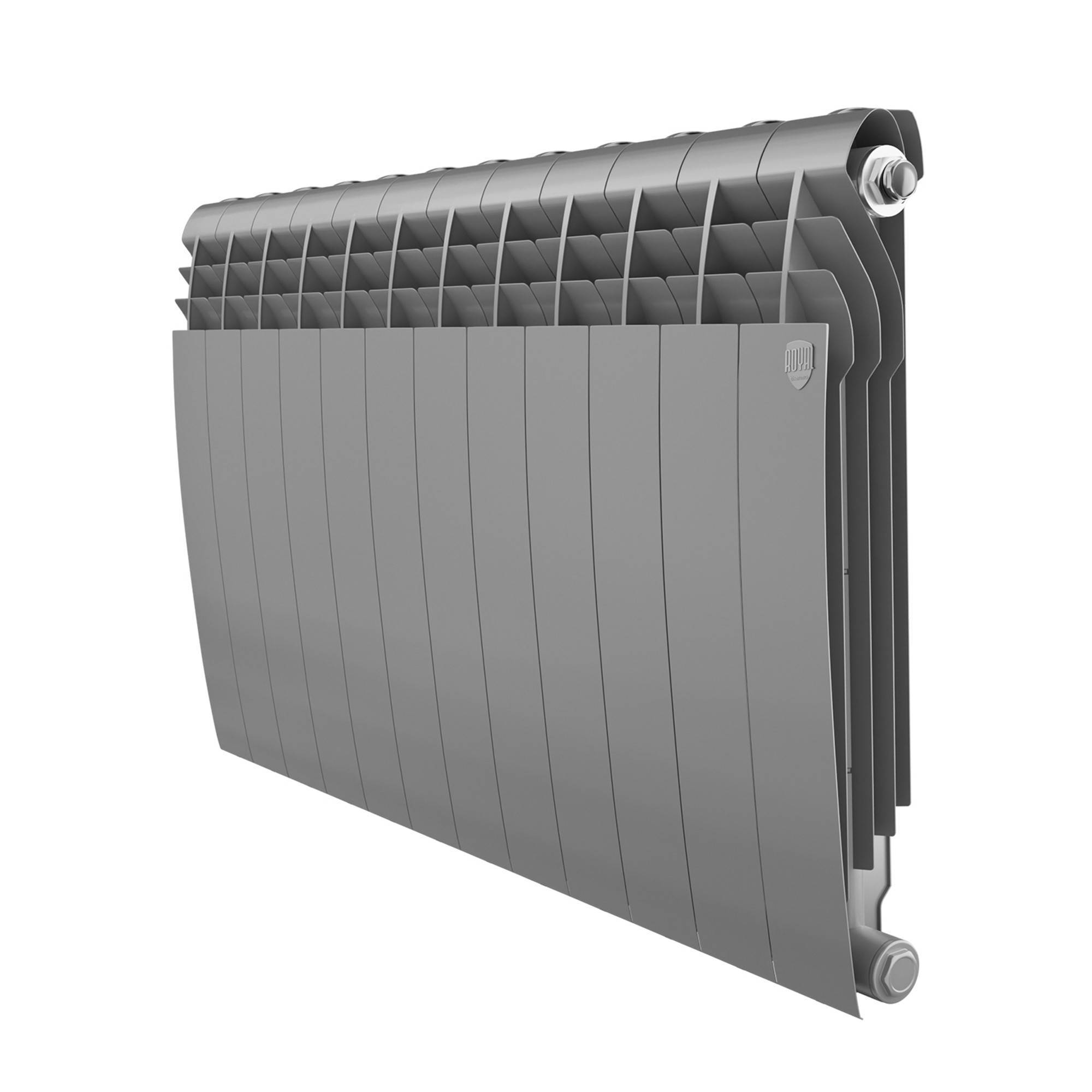 Радиатор биметаллический Royal Thermo BILINER 500 12 секций боковое подключение Серебристый НС-1682276
