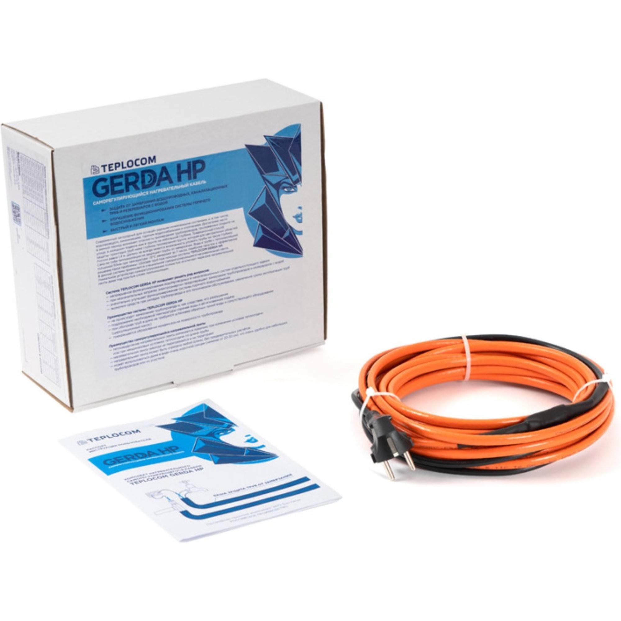 Комплект саморегулирующегося нагревательного кабеля TEPLOCOM GERDA HP-4,0 4 м 68 Вт 1603261