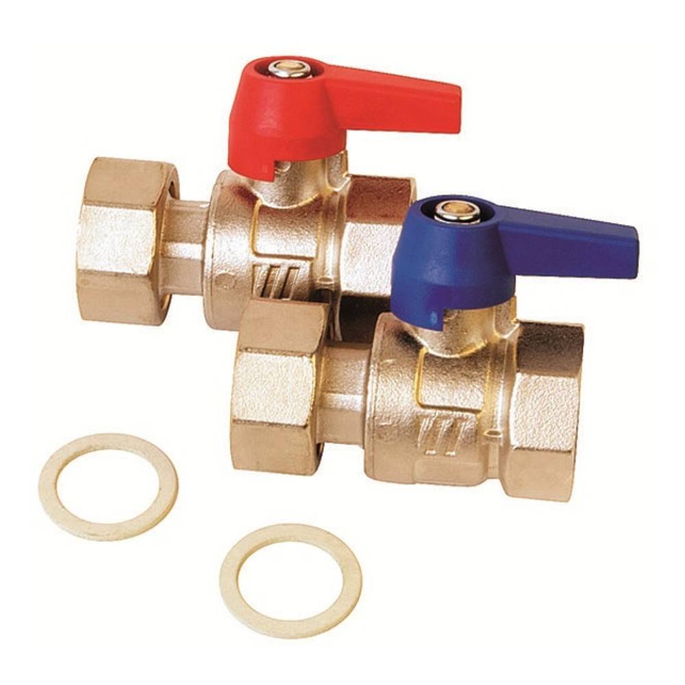 Кран шаровой Henco UFH-B0606-VN с накидной гайкой 1 ВР х 1 ВР никелированный комплект 2 шт UFH-B0606-VN