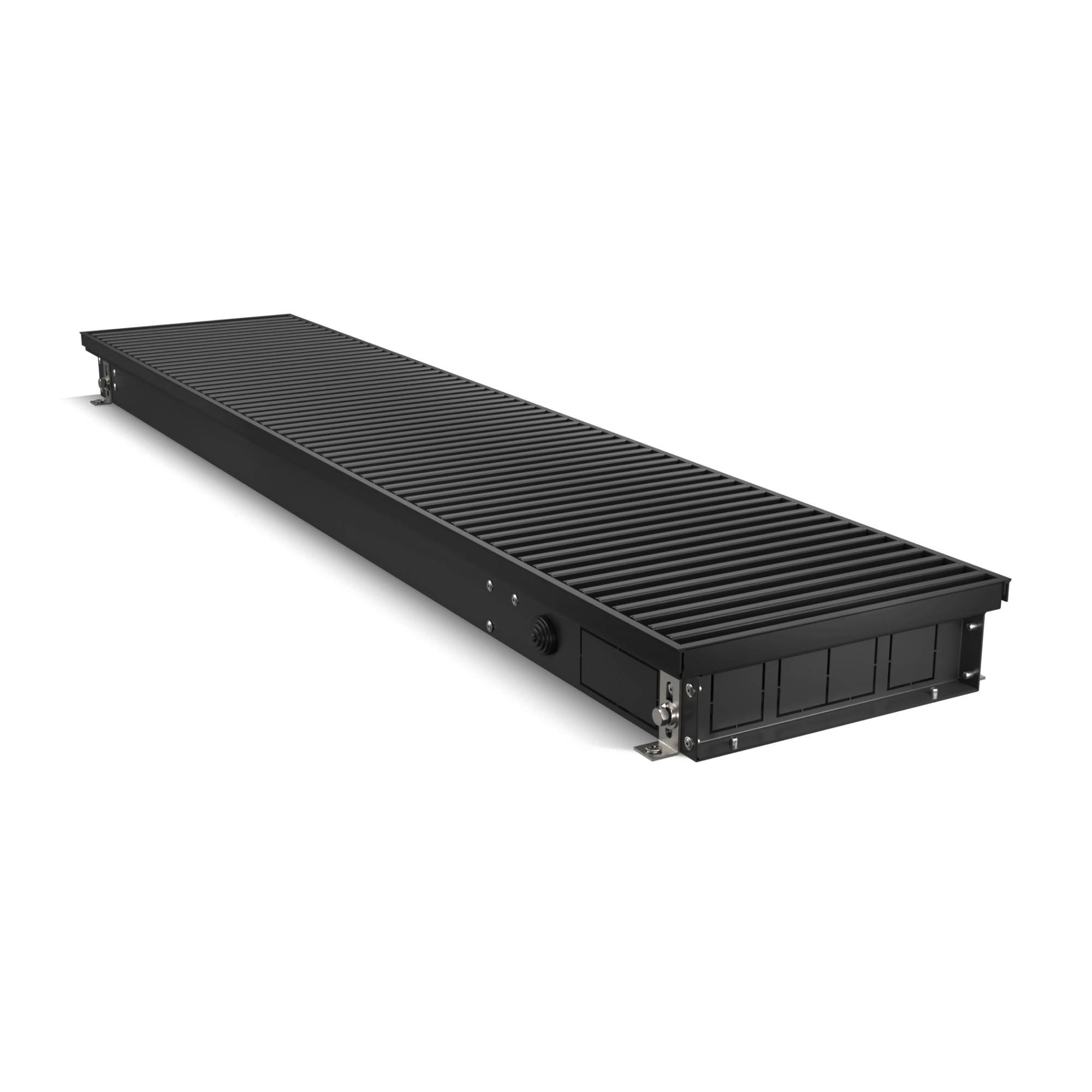 Конвектор внутрипольный Royal Thermo ATRIUM TURBO 80x250x1400 мм с вентилятором Черный 1493803