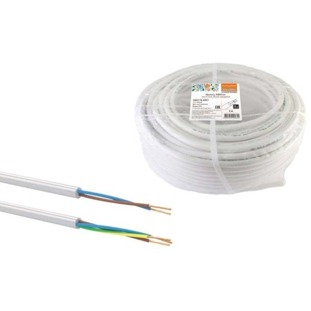 Провод TDM ELECTRIC ПВСмб 3х1.5 мм² 100 м белый НС-1612459