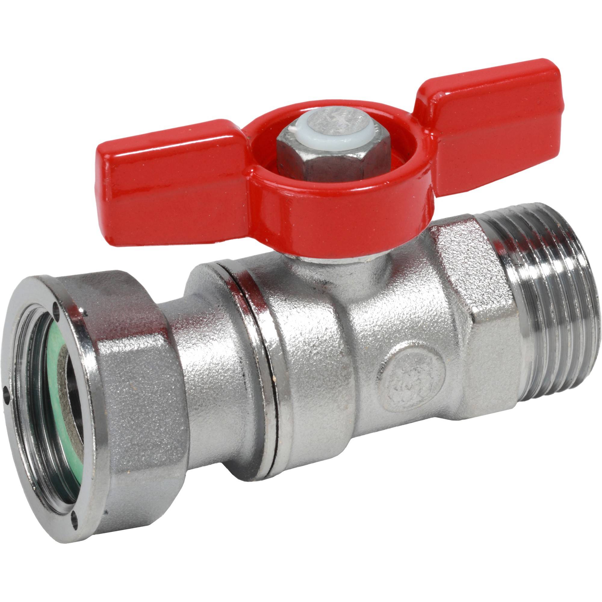 Кран шаровой Giacomini R254P для счетчиков 3/4 НР x 3/4 накидная гайка красная ручка R254PX004