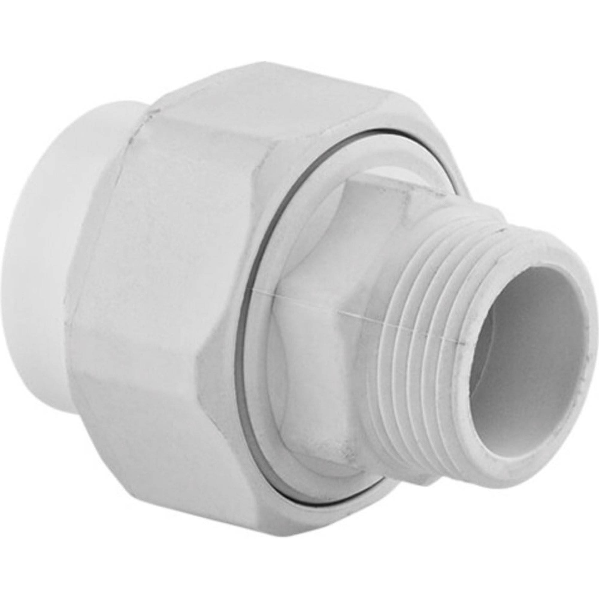 Муфта разъемная пластиковая TEBO PP-R 20 мм x 1/2 НР белая 030021502