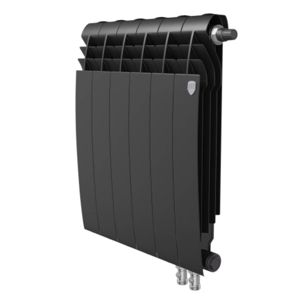 Радиатор биметаллический Royal Thermo BiLiner 500 VR Noir Sable 6 секций нижнее подключение 1196685