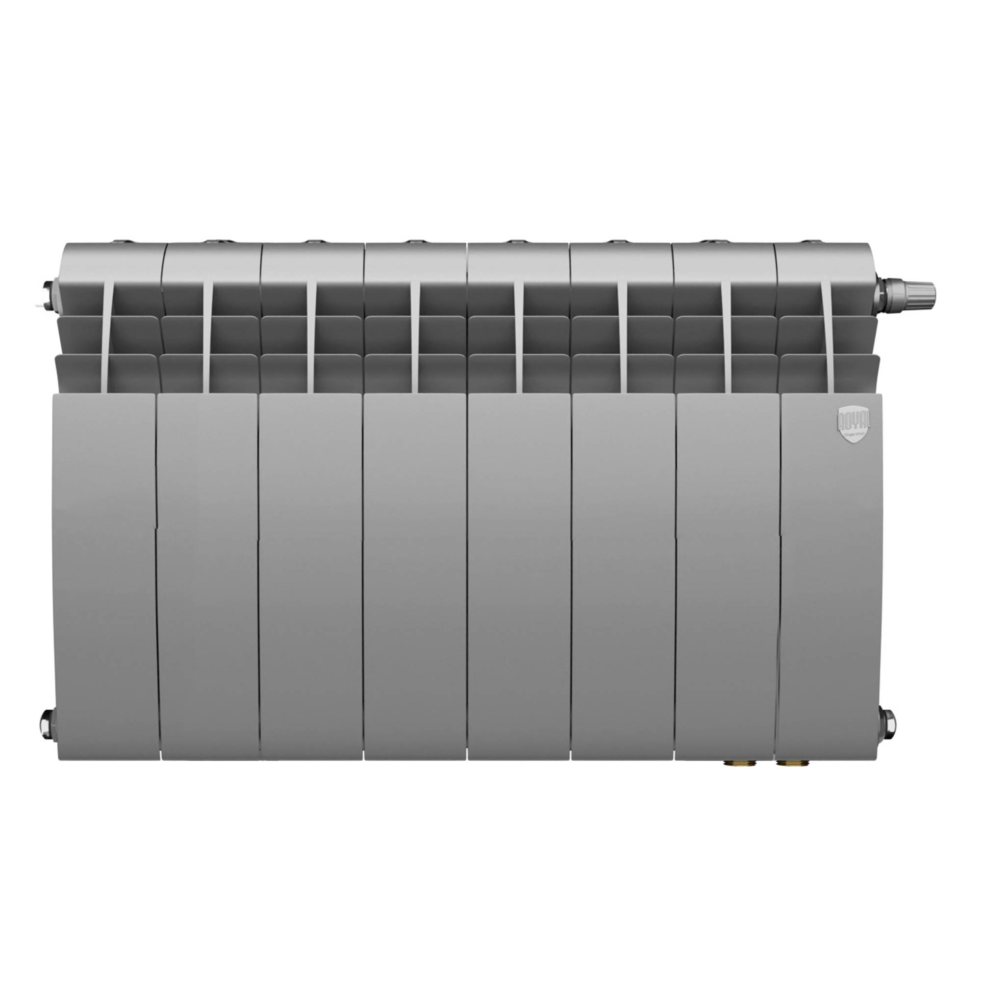 Радиатор биметаллический Royal Thermo BILINER 350 Silver Satin 8 секций нижнее подключение НС-1682254