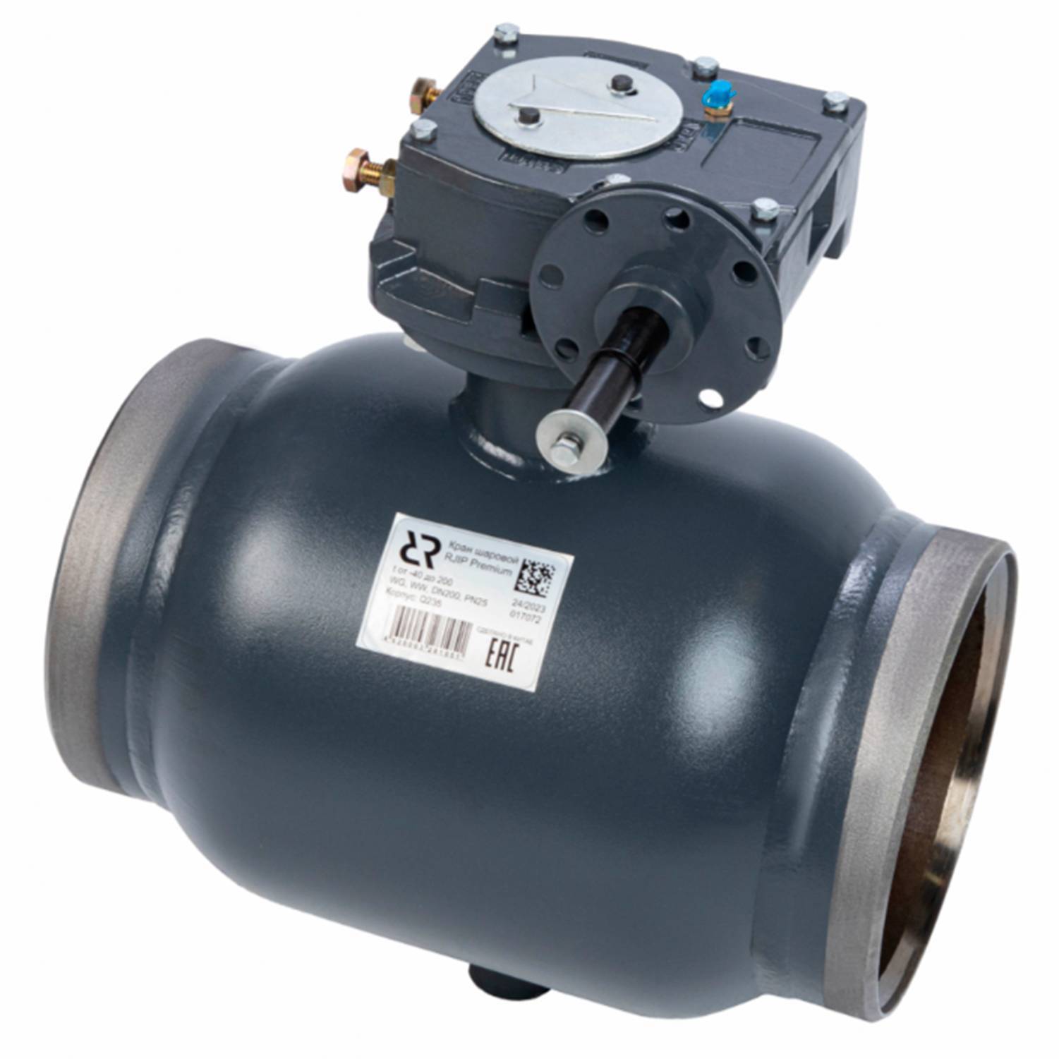 Кран шаровой Ридан Jip-R Premium WW Ду 200 Ру 25 под приварку 1457305