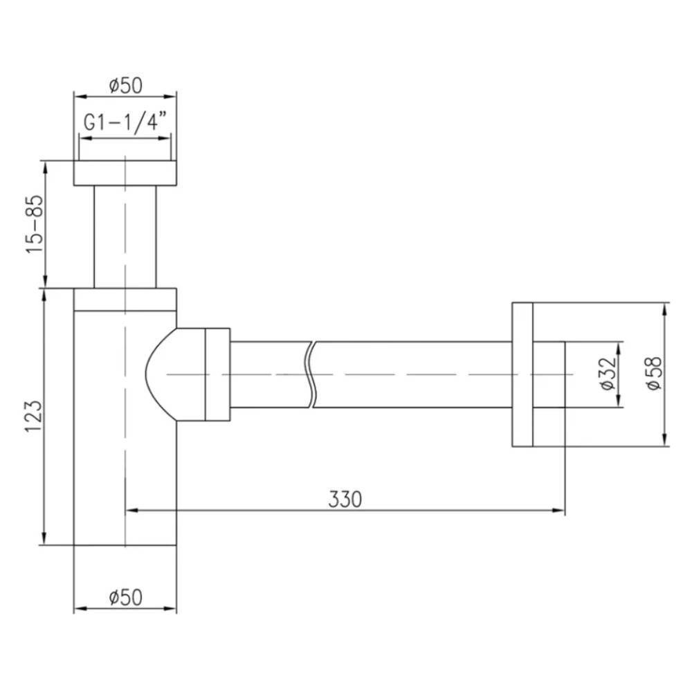 Сифон для раковины VIEIR VEQ34G бутылочный графит VEQ34G