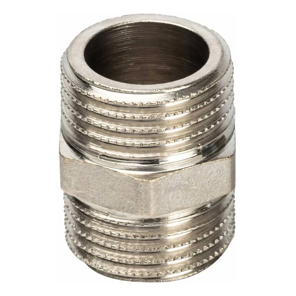 Ниппель STOUT латунный никелированный 1/2 НР-НР SFT-0004-001212