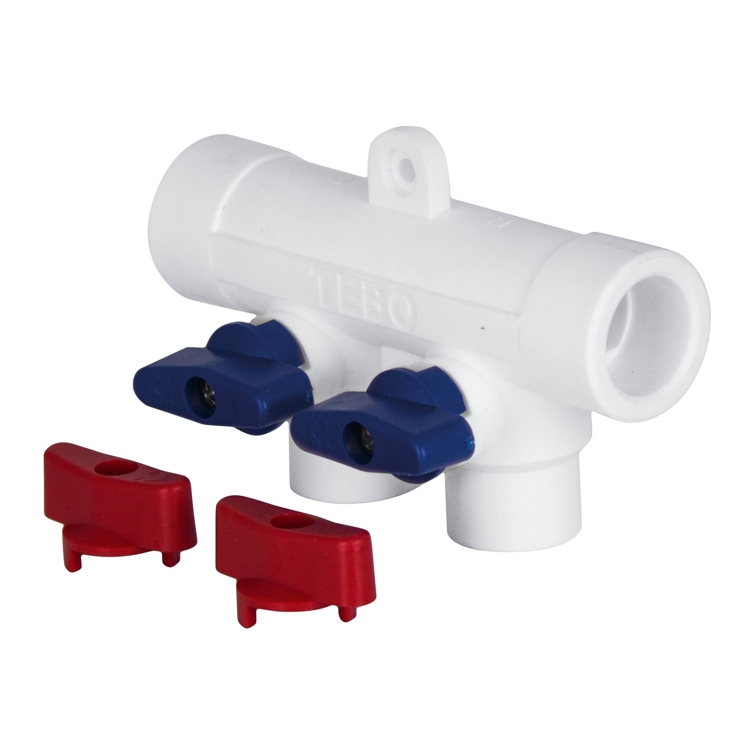 Коллектор полипропиленовый TEBO PP-R 40x20 мм 3 выхода универсальный 030091272