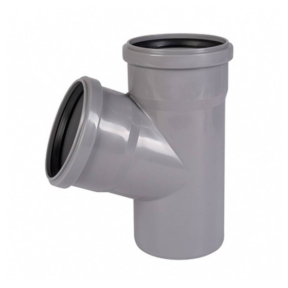 Тройник канализационный Ostendorf HTEA 50/50 мм 67° серый 112410