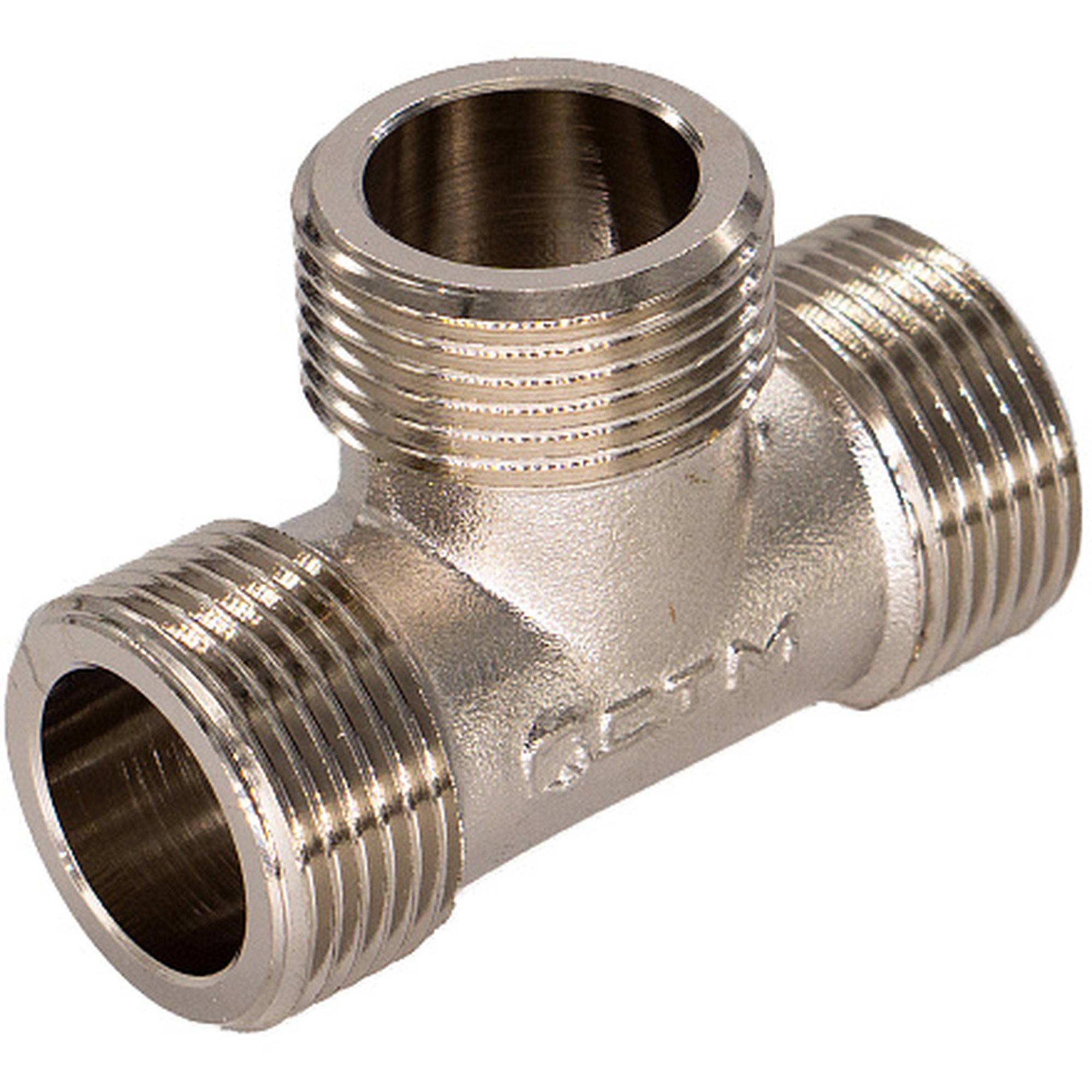 Тройник латунный никелированный CTM 1/2 НР-НР-НР НС-1206880