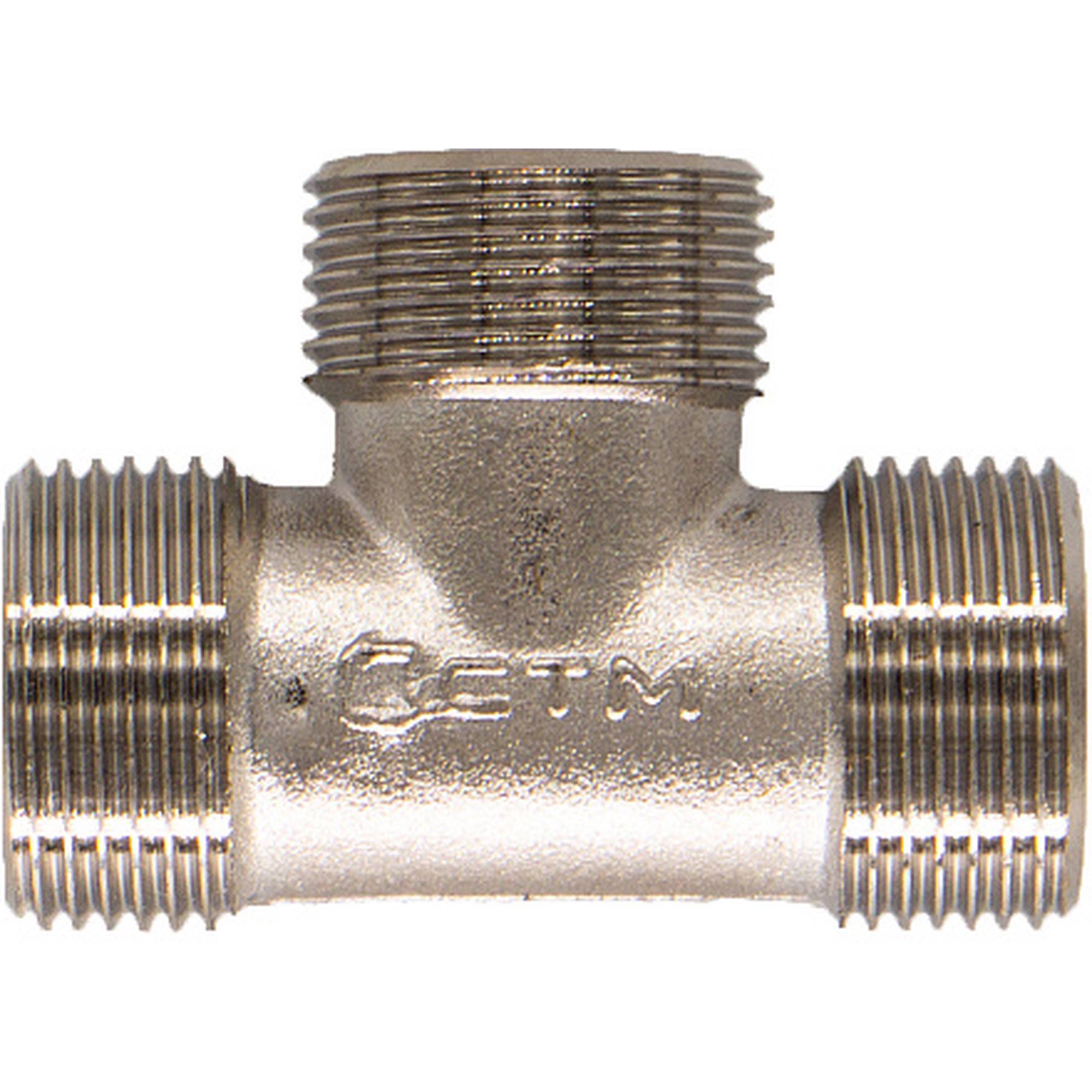 Тройник латунный никелированный CTM 1/2 НР-НР-НР НС-1206880