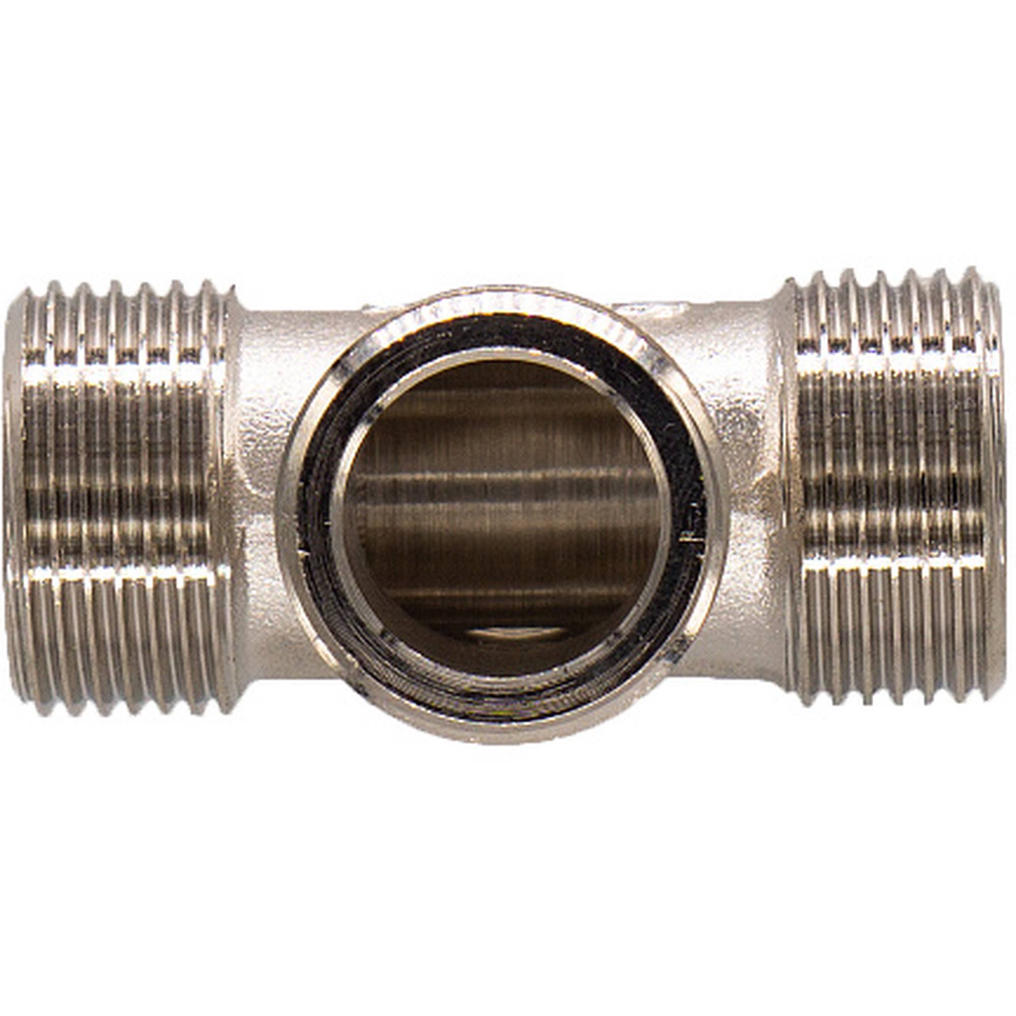 Тройник латунный никелированный CTM 1/2 НР-НР-НР НС-1206880