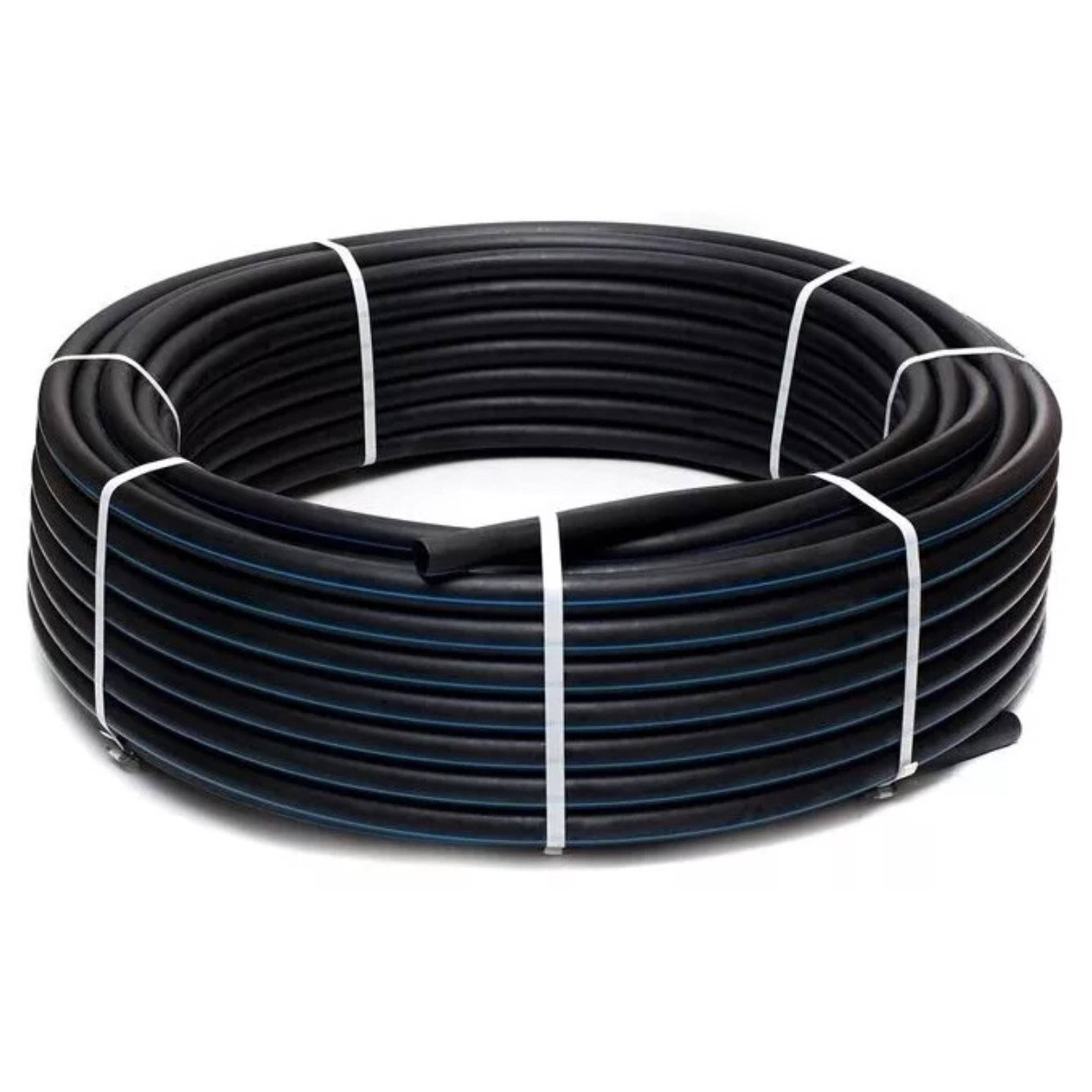 Труба ПНД ACR 25х2,0 мм SDR 13,6 питьевая черная с синей полосой бухта 200 м 1535508