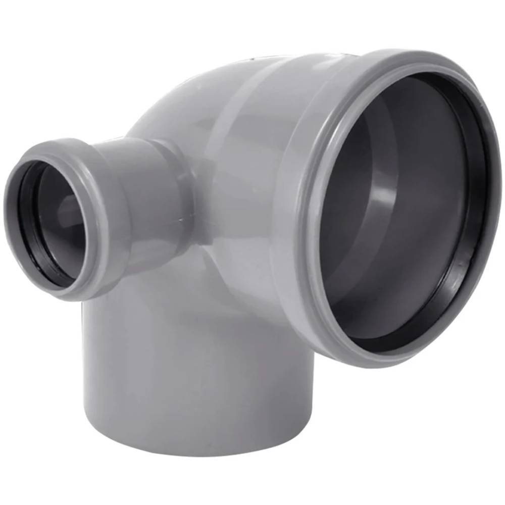Отвод TEBO для внутренней канализации 110х87° с выходом левый 50 мм серый 013021301