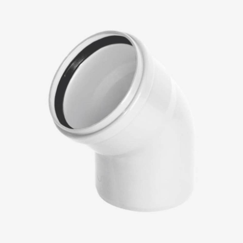 Отвод ХЕМКОР ШУМЭКС НПВХ малошумный 50 мм 45° 1455286