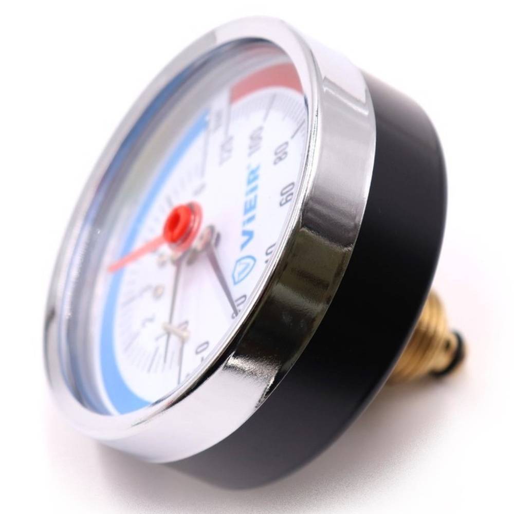 Термоманометр аксиальный Vieir 80 мм 6 бар 1/2 YF6