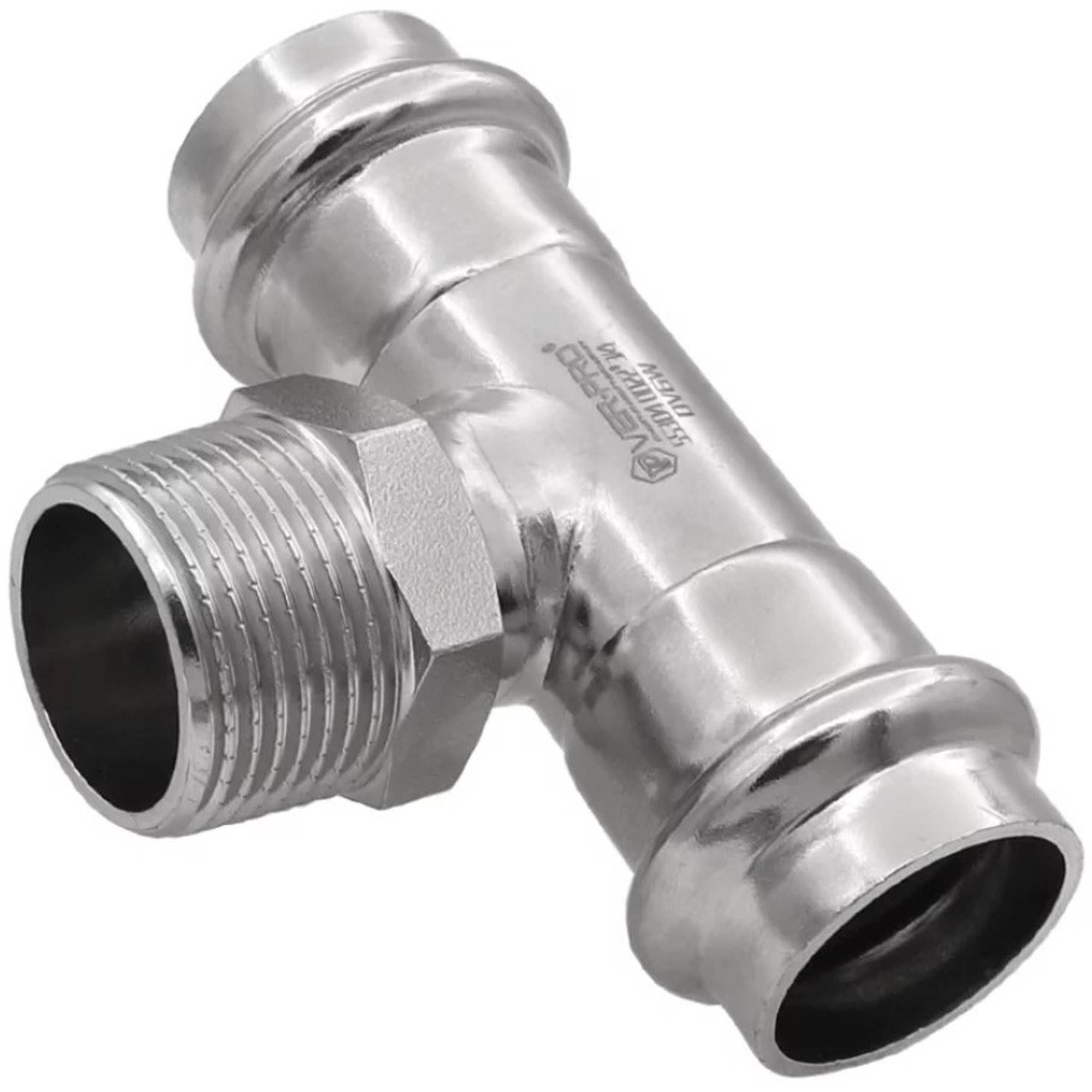 Тройник пресс VIEIR VER-PRO из нержавеющей стали 18х1/2х18 мм нар. р. 1450983