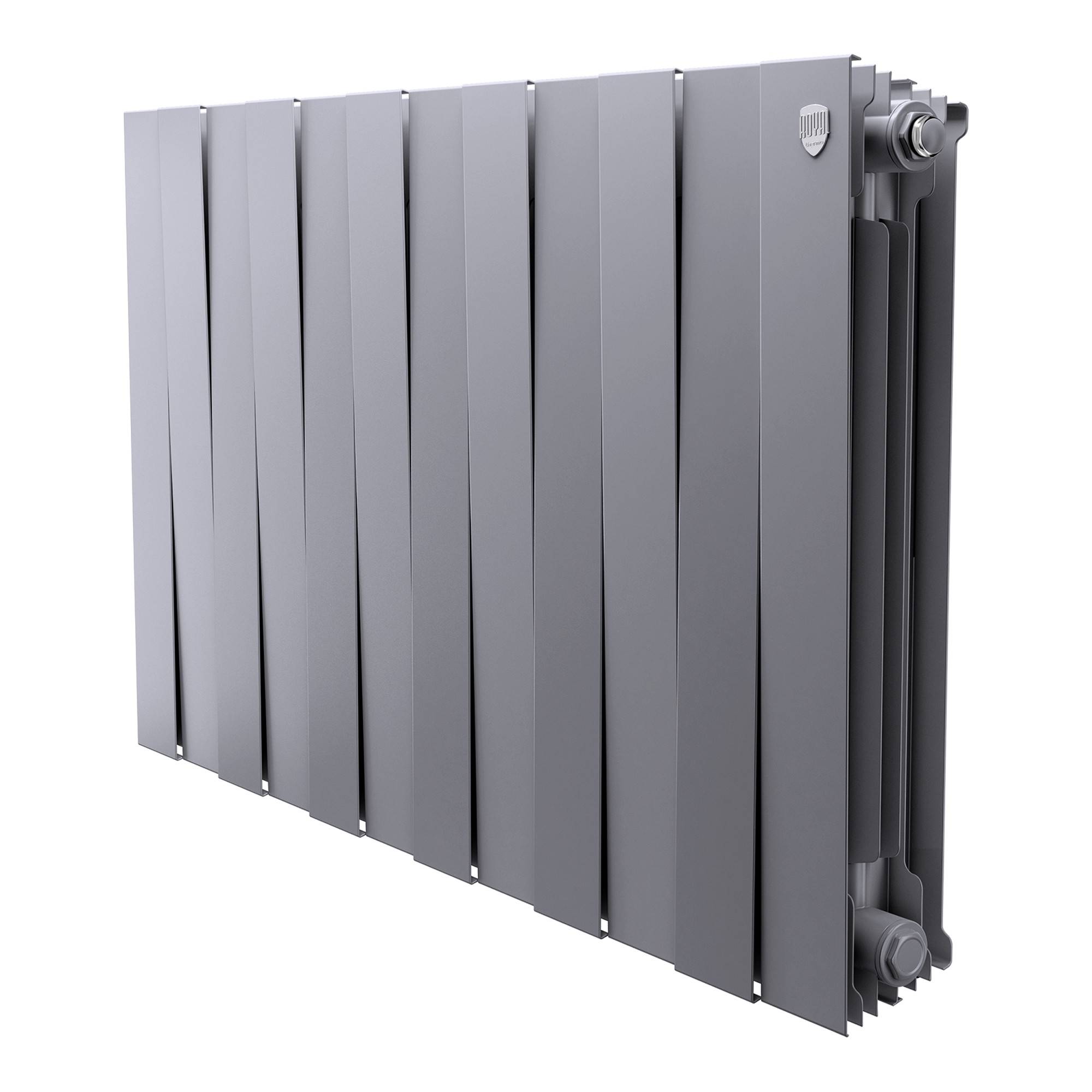 Радиатор биметаллический Royal Thermo PianoForte 500 Серебристый 12 секций боковое подключение 1682374