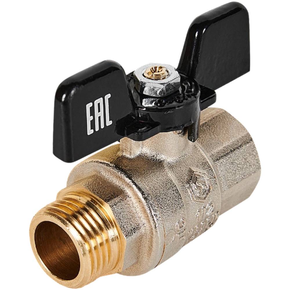 Кран шаровой полнопроходной STOUT 1 1/4 ВР-НР ручка бабочка SVB-0004-000032