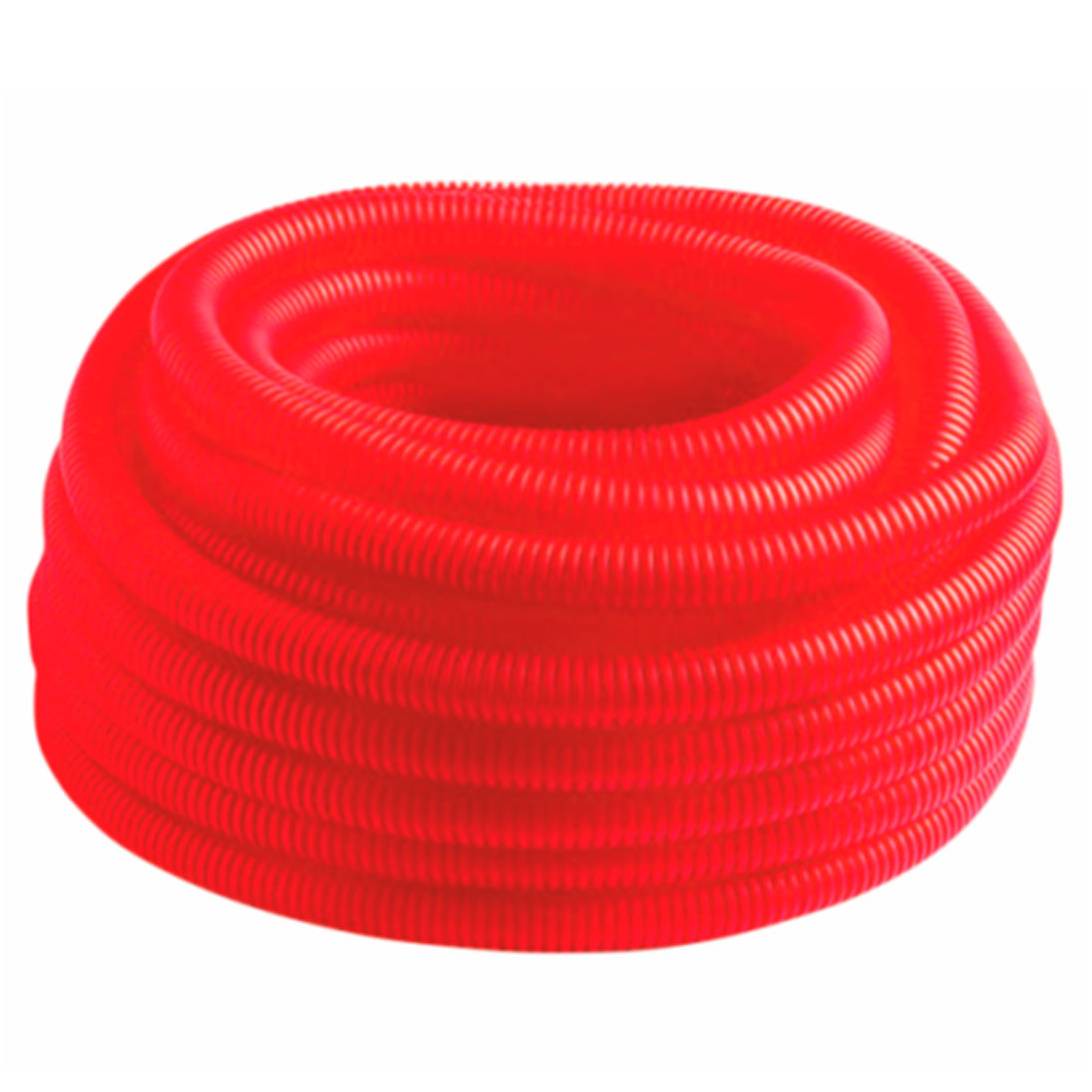 Труба гофрированная MVI ПНД Ду 32 мм (внутр. 27 мм) красная бухта 50 м BL.32.50R