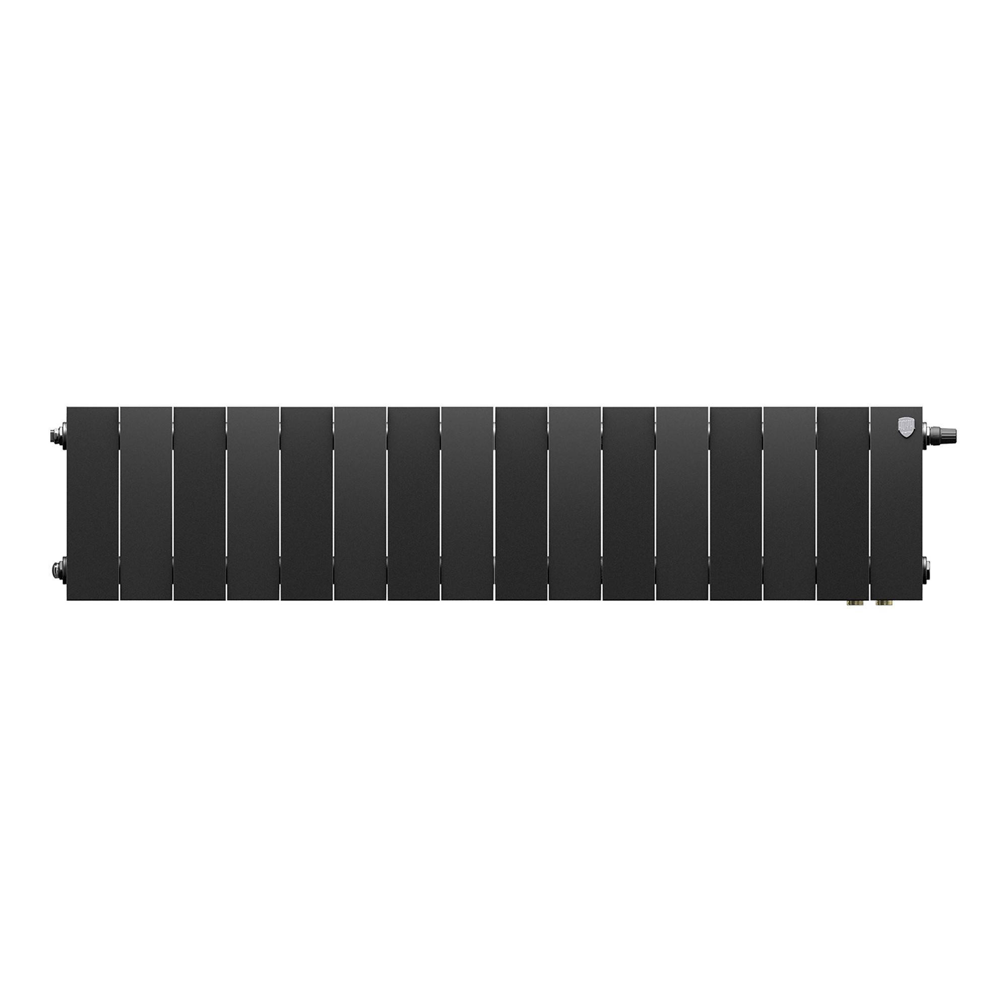 Радиатор биметаллический Royal Thermo PianoForte 200 Noir Sable 16 секц. нижнее подключение VDR80 1506329