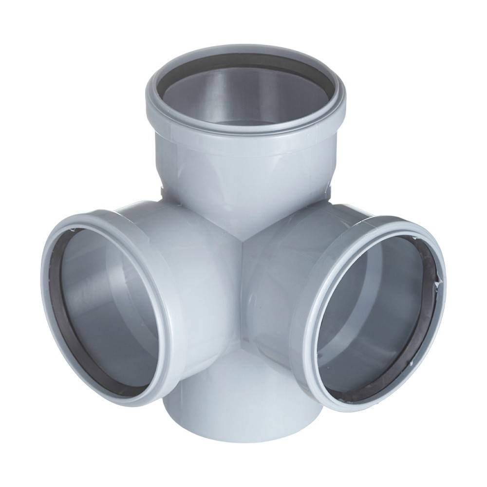 Крестовина двухплоскостная VALFEX PP-H для внутренней канализации 110x110x110 мм 28110110