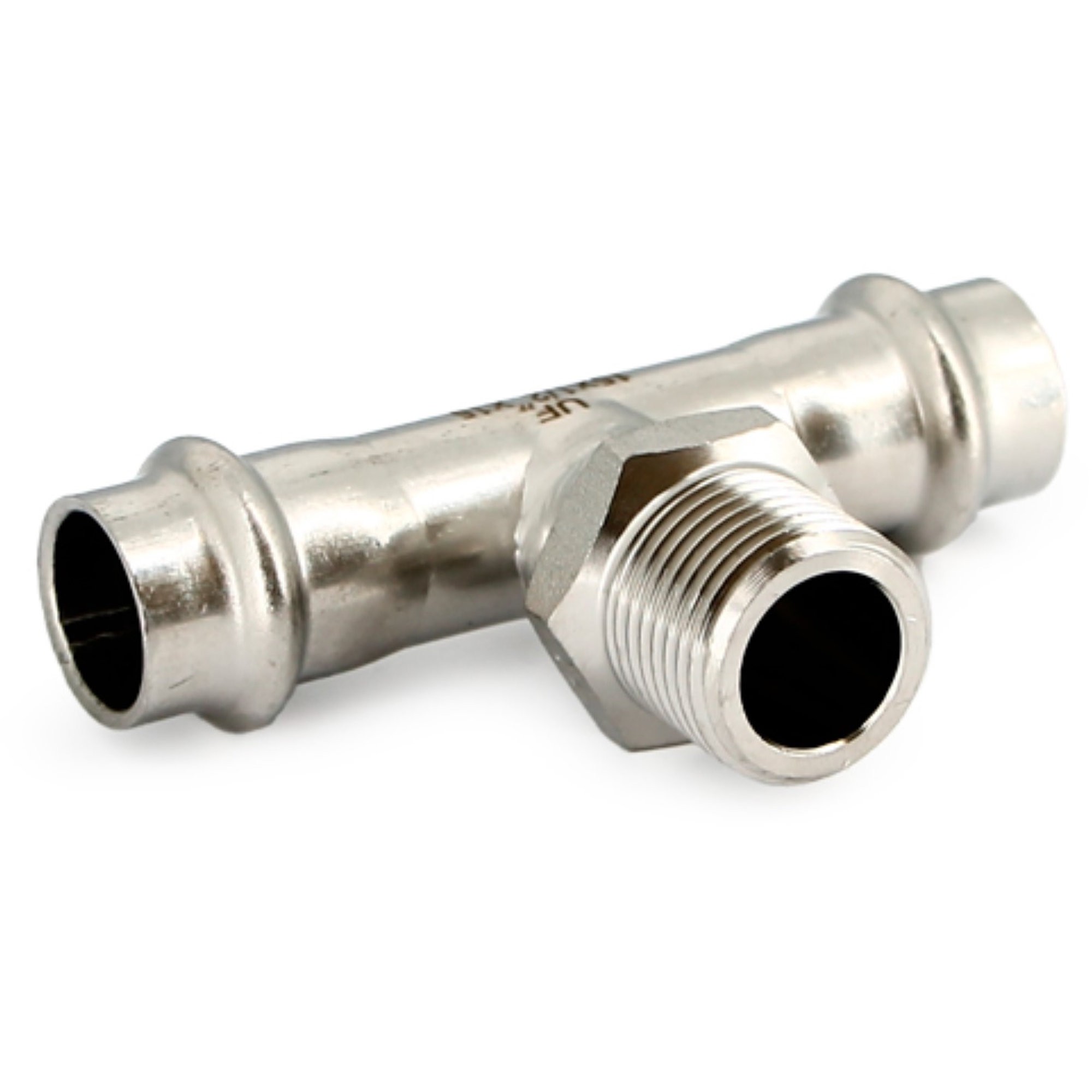 Тройник пресс Uni-Fitt 22x1/2x22 мм с наружной резьбой нержавеющая сталь 1610190