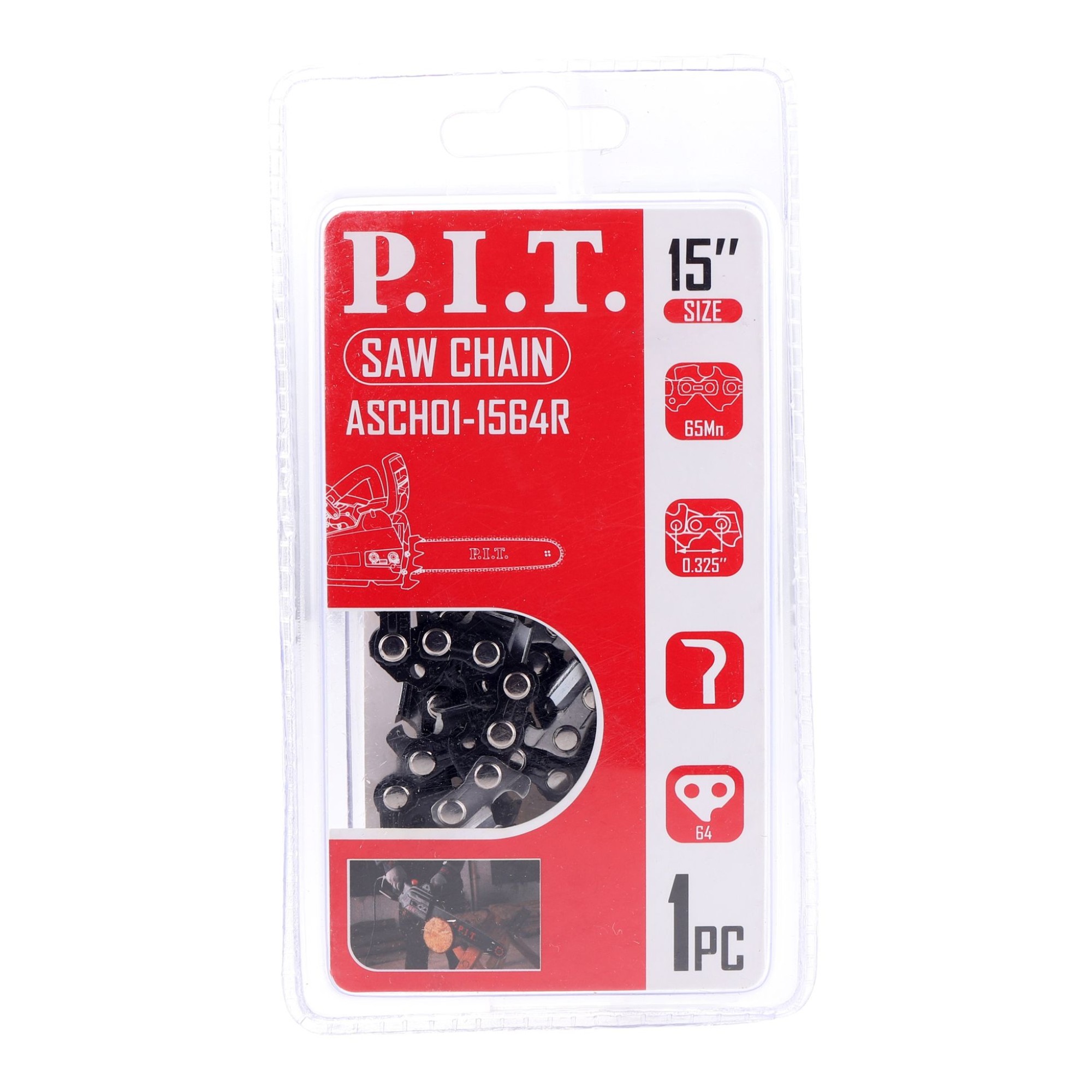 Цепь пильная P.I.T. 15 0.325 1.5 мм 64 звена ASCH01-1564R