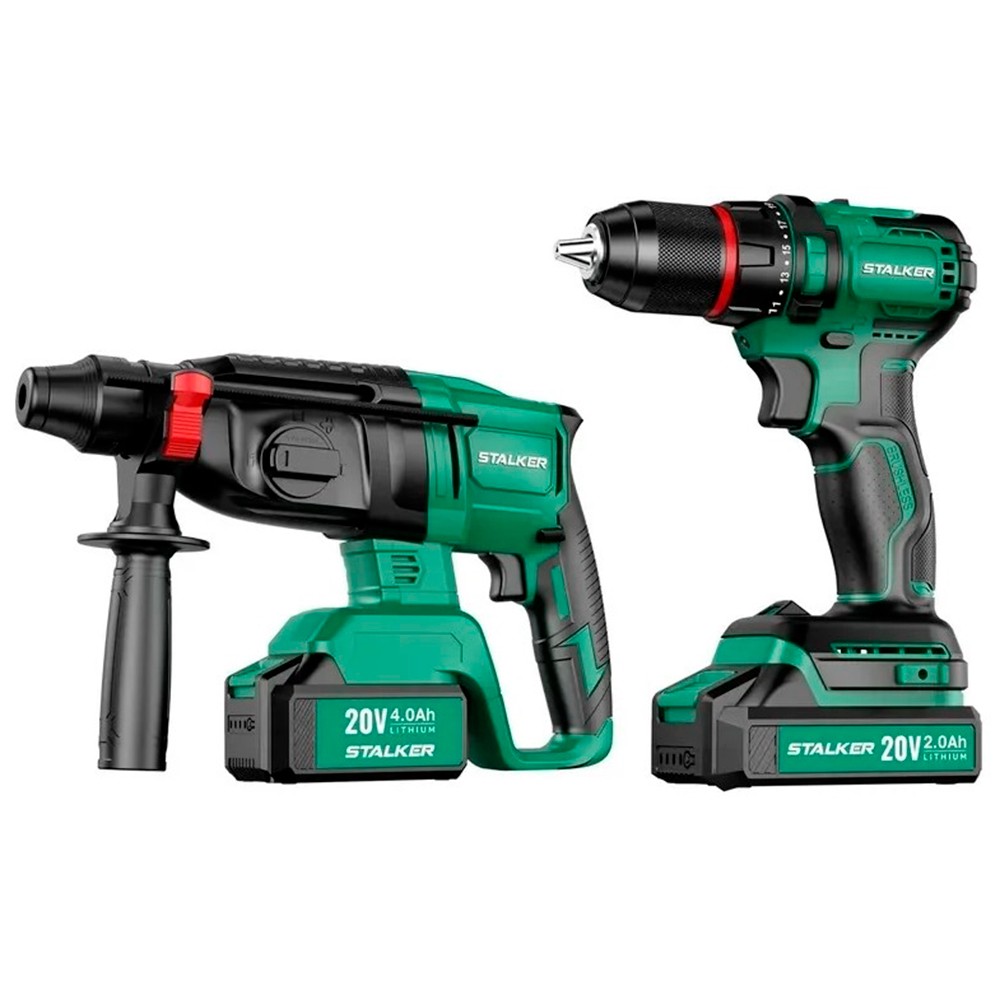 Набор аккумуляторного инструмента STALKER Kit D20 Li BL + RH20 Li BL