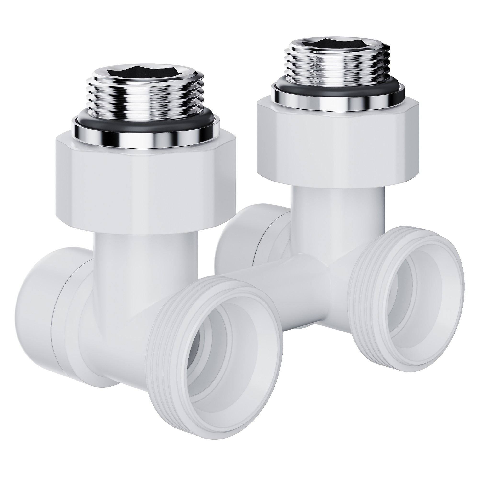 Узел нижнего подключения Royal Thermo Design угловой 1/2 x 3/4 EK белый RTE 07.00201