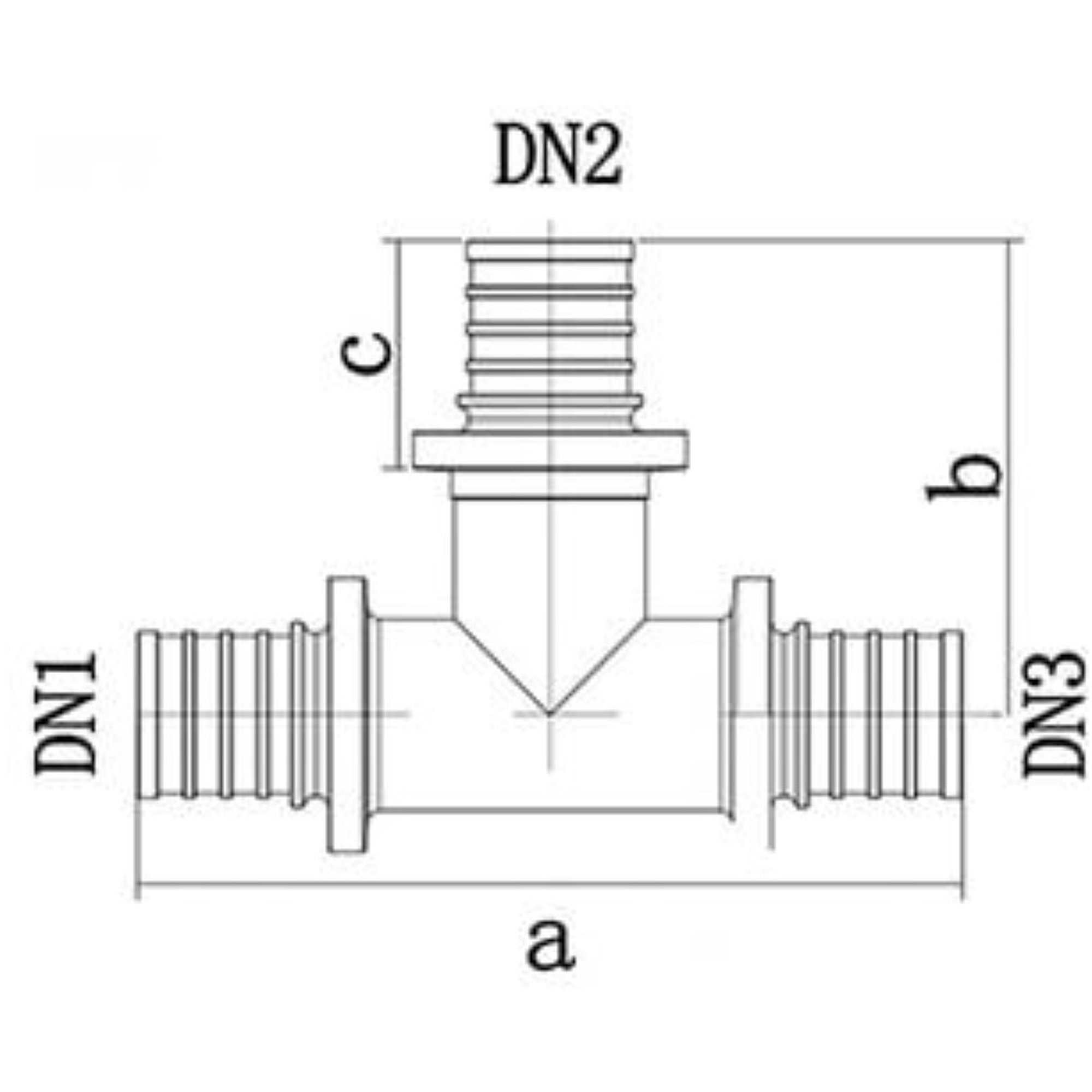 Тройник аксиальный переходной ONE PLUS латунный 20х16х16 мм НС-1691835