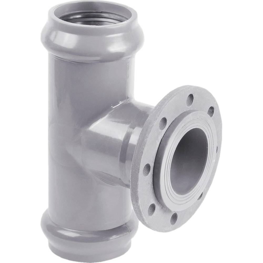 Тройник напорный ХЕМКОР НПВХ с металлическим фланцем 110х100 мм 90° SDR 26 PN10 НС-1453757
