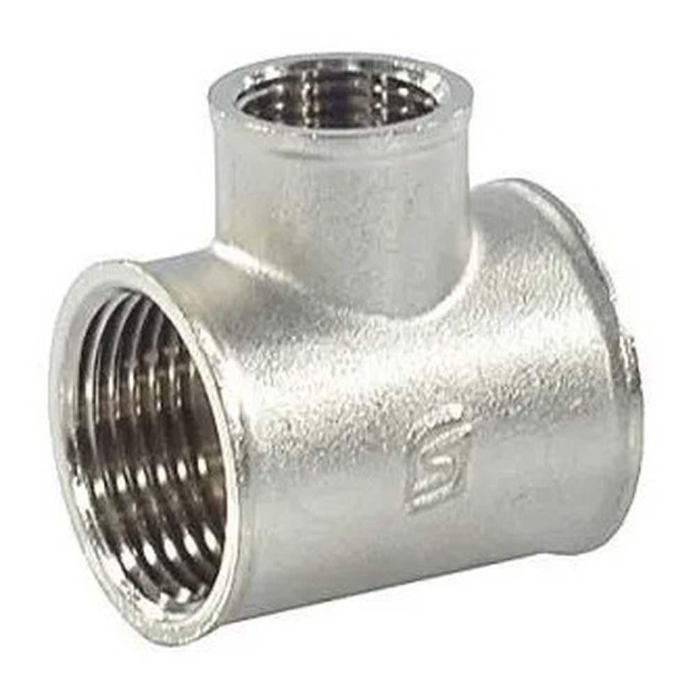 Тройник латунный переходной SantechSystems Ду 25х15х25 ВР никелированный НС-1716478