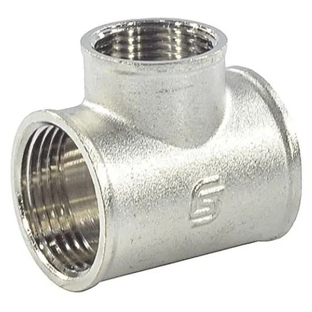 Тройник латунный переходной SantechSystems Ду 25х20х25 никелированный м/м НС-1726160