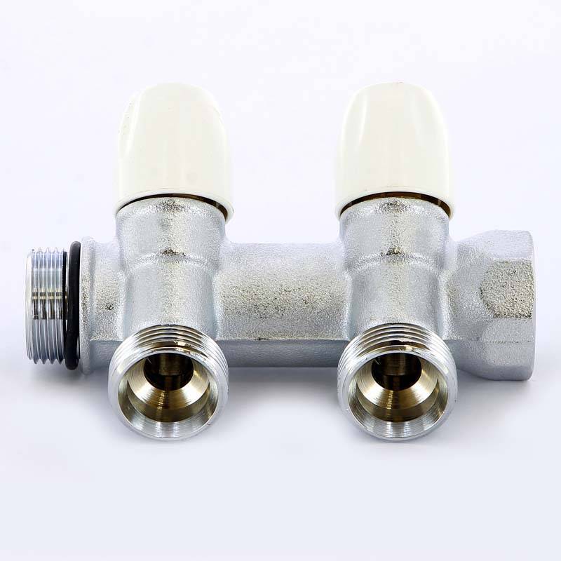 Коллектор с вентилями Tiemme 3/4х3/4 EK 2 выхода 50 мм 1860026