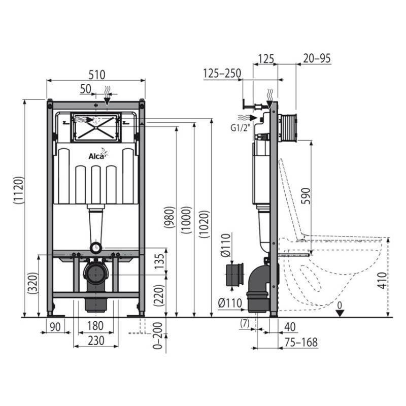 Инсталляция для унитаза Alcaplast AM101/1120 112 см AM101/1120-0001