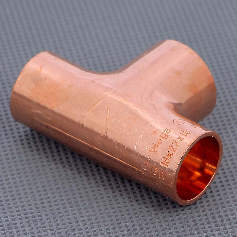 Тройник медный под пайку Viega 22х18х18 мм 104689