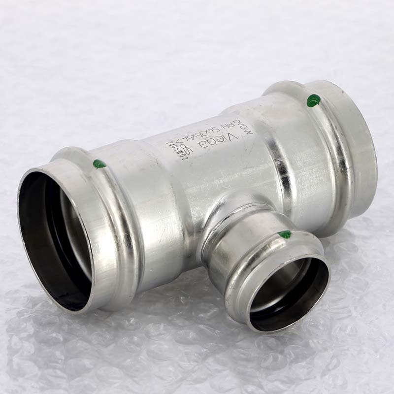 Тройник пресс нержавеющая сталь Viega Sanpress Inox 54х35х54 мм 436063