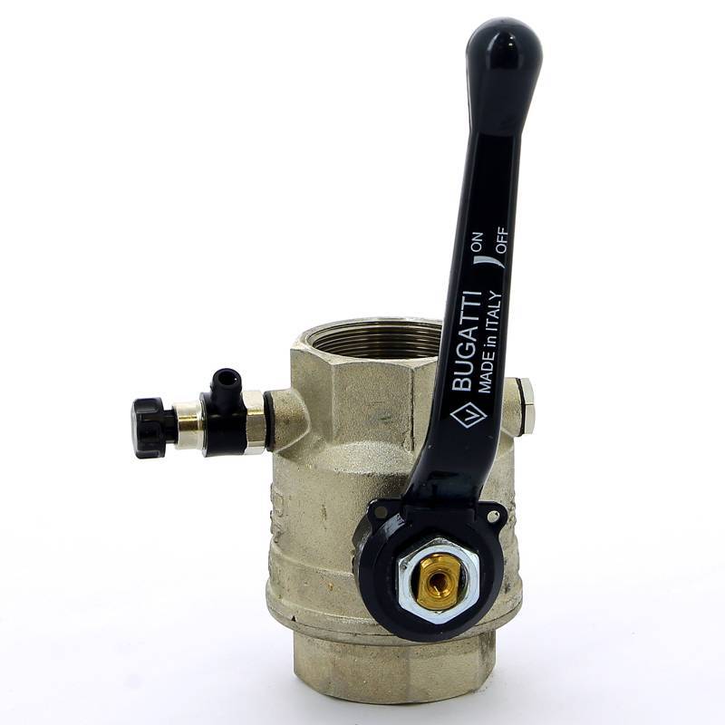 Кран шаровой Bugatti OREGON ВВ с заглушкой и дренажным вентилем рычаг 1 1/2 03300039
