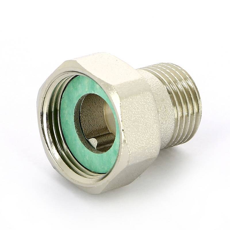 Соединение с накидной гайкой НВ Uni-Fitt 1/2 x 3/4 никелированное с плоской прокладкой 624N2300