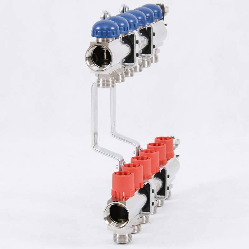 Коллекторная группа с балансировочными и термостатическими вентилями UNI-FITT 1x3/4 EK 6 выходов 441E4306