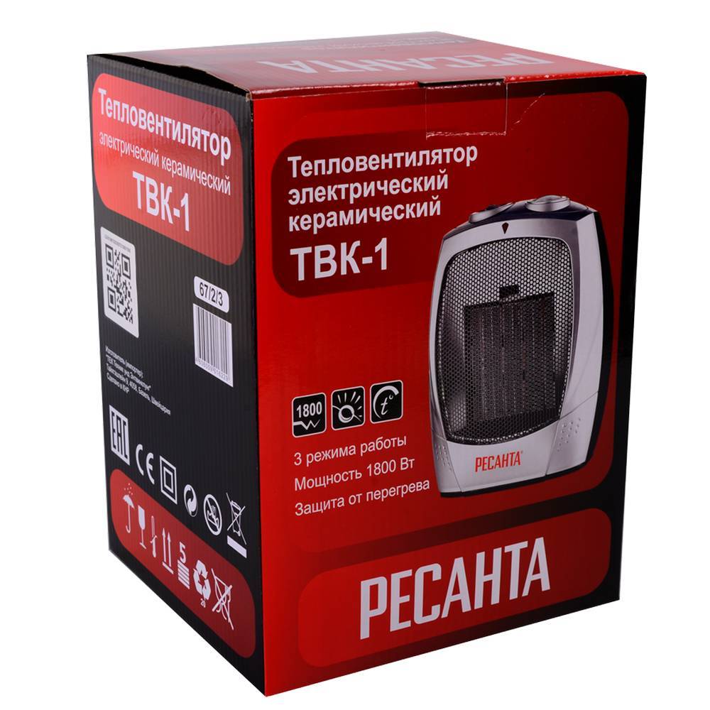 Тепловентилятор керамический Ресанта ТВК-1